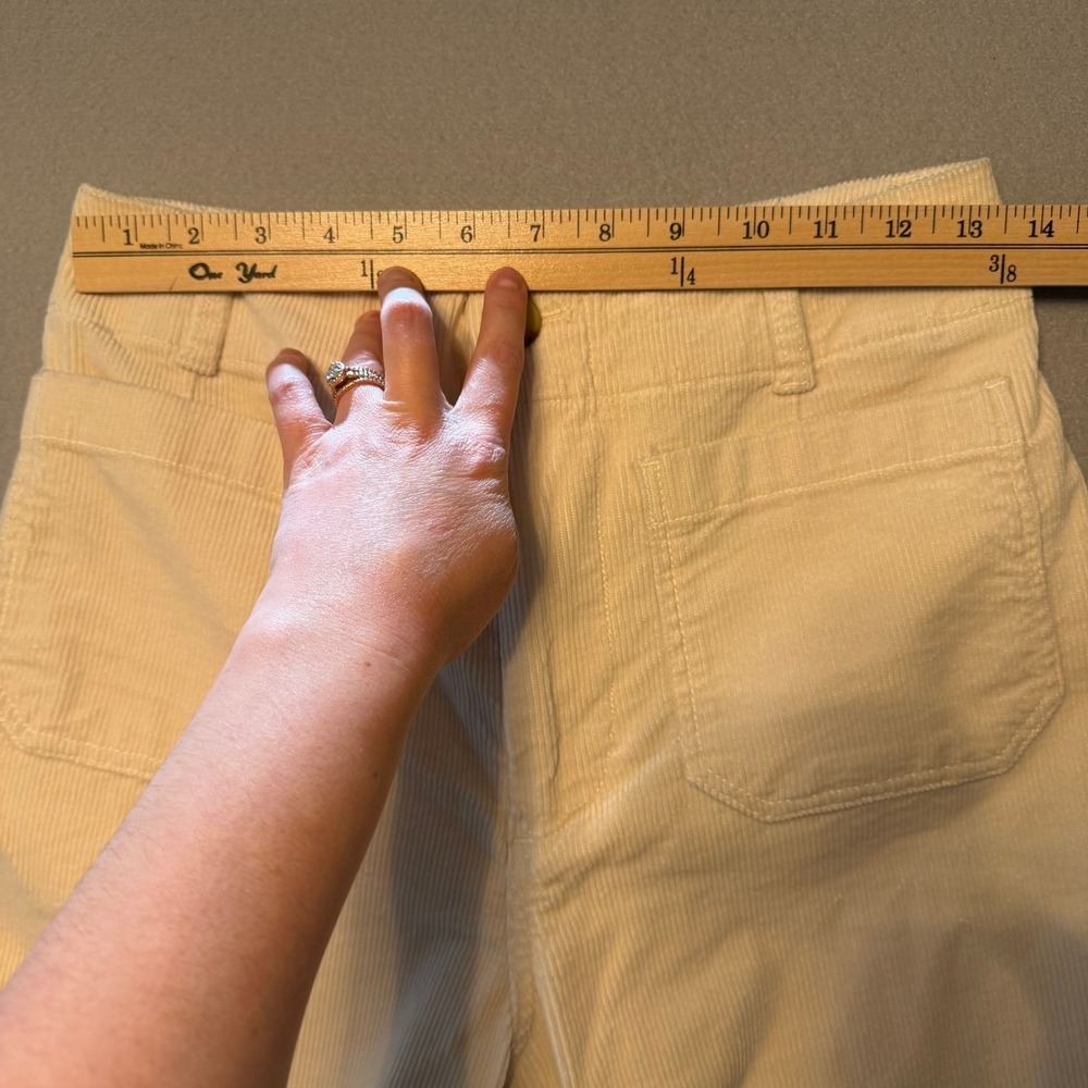 Maeve Colette Wide Leg Corduroy Pants Cream Womens Size 28 - Picture 8 of 13
